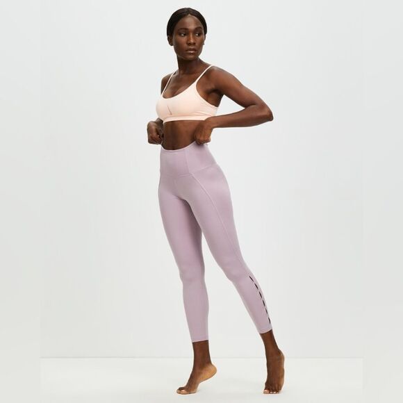 Nike Yoga Training Dri-FIT Cutout 7/8 Leggings Purple Plum Fog Plus Size 2X - Picture 1 of 13